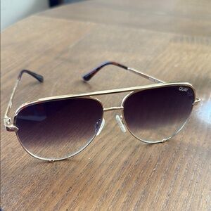 Quay Australia Gold Aviator Sunglasses